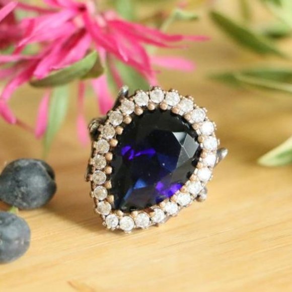 Sterling Silver Jade Stone & Cubic Zirconia Stones - Picture 3 of 9